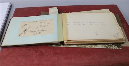 An autograph book: Baden Powell, Lawrence Oliver, etc. and a scrap book from India - Bombay